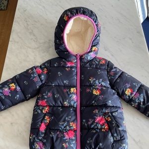 Gap Fleece-lined Puffer Coat - Floral